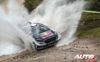 Sébastien Ogier, al volante del Ford Fiesta WRC, durante el Rallye de México 2017, puntuable para el Campeonato del Mundo de Rallyes WRC.