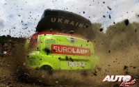 Valeriy Gorban, al volante del Mini John Cooper Works WRC, durante el Rallye de México 2017, puntuable para el Campeonato del Mundo de Rallyes WRC.