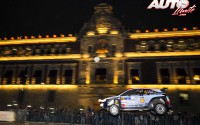 Dani Sordo, al volante del Hyundai i20 Coupé WRC, durante el Rallye de México 2017, puntuable para el Campeonato del Mundo de Rallyes WRC.