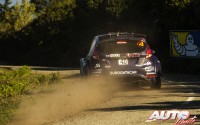 Pierre Louis Loubet, al volante del Ford Fiesta R5 WRC2, durante el Rallye de Francia 2017, puntuable para el Campeonato del Mundo de Rallies WRC2.