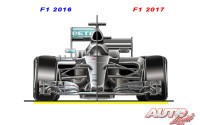 Las nuevas especificaciones en los Fórmula 1 2017 – F1 2016 vs F1 2017