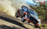 Mads Ostberg, al volante del Ford Fiesta WRC, durante el Rallye de Argentina 2017, puntuable para el Campeonato del Mundo de Rallies WRC.