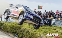 Sébastien Ogier, al volante del Ford Fiesta WRC, ganador del Rallye de Portugal 2017, puntuable para el Campeonato del Mundo de Rallyes WRC.