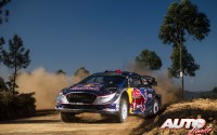 Sébastien Ogier, al volante del Ford Fiesta WRC, ganador del Rallye de Portugal 2017, puntuable para el Campeonato del Mundo de Rallyes WRC.