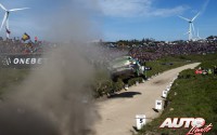 Andreas Mikkelsen, al volante del Skoda Fabia R5 WRC2, durante el Rallye de Portugal 2017, puntuable para el Campeonato del Mundo de Rallyes WRC2.