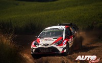 Esapekka Lappi, al volante del Toyota Yaris WRC, durante el Rallye de Polonia 2017, puntuable para el Campeonato del Mundo de Rallies WRC 2017.