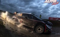 Elfyn Evans, al volante del Ford Fiesta WRC, durante el Rallye de Polonia 2017, puntuable para el Campeonato del Mundo de Rallies WRC.