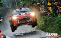 Simone Tempestini, al volante del Citroën DS3 R5 WRC2, durante el Rallye de Polonia 2017, puntuable para el Campeonato del Mundo de Rallies WRC2.