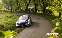 Sébastien Ogier, al volante del Ford Fiesta WRC, durante el Rally de Alemania 2017, puntuable para el Campeonato del Mundo de Rallies WRC.