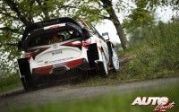 Jari-Matti Latvala, al volante del Toyota Yaris WRC, durante el Rally de Alemania 2017, puntuable para el Campeonato del Mundo de Rallies WRC.