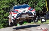 Esapekka Lappi, al volante del Toyota Yaris WRC, durante el Rally de Alemania 2017, puntuable para el Campeonato del Mundo de Rallies WRC.