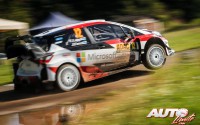 Esapekka Lappi, al volante del Toyota Yaris WRC, durante el Rally de Alemania 2017, puntuable para el Campeonato del Mundo de Rallies WRC.