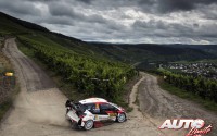 Esapekka Lappi, al volante del Toyota Yaris WRC, durante el Rally de Alemania 2017, puntuable para el Campeonato del Mundo de Rallies WRC.
