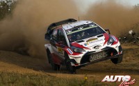Jari-Matti Latvala, al volante del Toyota Yaris WRC, durante el Rally de España 2017, puntuable para el Campeonato del Mundo de Rallies WRC.