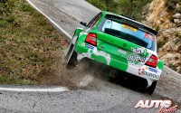 Ole Christian Veiby, al volante del Skoda Fabia R5 WRC2, durante el Rally de España 2017, puntuable para el Campeonato del Mundo de Rallies WRC2.