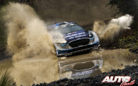 Ott Tänak, al volante del Ford Fiesta WRC, durante el Rally de Australia 2017, puntuable para el Campeonato del Mundo de Rallies WRC.