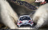 Esapekka Lappi, al volante del Toyota Yaris WRC, durante el Rally de Gran Bretaña 2017, puntuable para el Campeonato del Mundo de Rallies WRC.