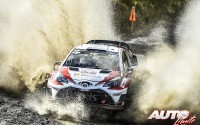 Juho Hänninen, al volante del Toyota Yaris WRC, durante el Rally de Gran Bretaña 2017, puntuable para el Campeonato del Mundo de Rallies WRC.