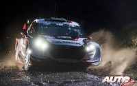 Elfyn Evans, al volante del Ford Fiesta WRC, ganador del Rally de Gran Bretaña 2017, puntuable para el Campeonato del Mundo de Rallies WRC.
