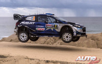 Ott Tänak, al volante del Ford Fiesta WRC, durante el Rally de Australia 2017, puntuable para el Campeonato del Mundo de Rallies WRC.