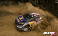 Sébastien Ogier, al volante del Ford Fiesta WRC, durante el Rally de Australia 2017, puntuable para el Campeonato del Mundo de Rallies WRC.