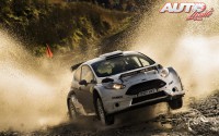 Marius Aasen, al volante del Ford Fiesta R5 WRC2, durante el Rally de Gran Bretaña 2017, puntuable para el Campeonato del Mundo de Rallies WRC2.