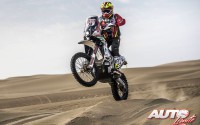 Daniel Nosiglia Jager, a los mandos de su KTM 450 Rally, durante una de las etapas del Rally Dakar 2018.