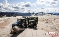 Federico Villagra, al volante del Iveco Powerstar 4x4, durante una de las etapas del Rally Dakar 2018.