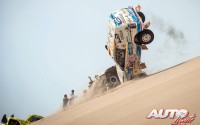 Cristina Gutiérrez sufría un vuelco sin consecuencias con su Mitsubishi Montero ARC Proto durante la 1ª etapa del Rally Dakar 2018, disputada entre Lima y Pisco (Perú).