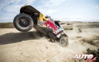 Stéphane Peterhansel, al volante del Peugeot 3008 DKR Maxi, durante el Rally Dakar 2018.