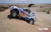 Cristina Gutiérrez, al volante del Mitsubishi Montero ARC Proto, durante la 5ª etapa del Rally Dakar 2018, disputada entre San Juan de Marcona y Arequipa (Perú).