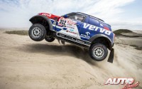 Jakub Przygonski, al volante del MINI John Cooper Works Rally, durante el Rally Dakar 2018.