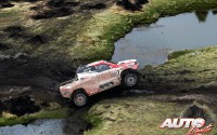 Giniel de Villiers, al volante del Toyota Hilux V8 4x4, durante el Rally Dakar 2018.