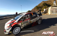 Ott Tänak, al volante del Toyota Yaris WRC, durante el Rally de Montecarlo 2018, puntuable para el Campeonato del Mundo de Rallies WRC.