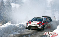 Esapekka Lappi, al volante del Toyota Yaris WRC, durante el Rally de Montecarlo 2018, puntuable para el Campeonato del Mundo de Rallies WRC.