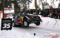 Teemu Suninen, al volante del Ford Fiesta WRC, durante el Rally de Suecia 2018, puntuable para el Campeonato del Mundo de Rallies WRC.