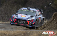 Thierry Neuville, al volante del Hyundai i20 Coupé WRC, durante el Rally de Montecarlo 2018, puntuable para el Campeonato del Mundo de Rallies WRC.