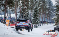 Thierry Neuville, al volante del Hyundai i20 Coupé WRC, vencedor del Rally de Suecia 2018, puntuable para el Campeonato del Mundo de Rallies WRC.