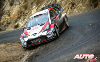 Esapekka Lappi, al volante del Toyota Yaris WRC, durante el Rally de Montecarlo 2018, puntuable para el Campeonato del Mundo de Rallies WRC.