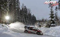 Esapekka Lappi, al volante del Toyota Yaris WRC, durante el Rally de Suecia 2018, puntuable para el Campeonato del Mundo de Rallies WRC.