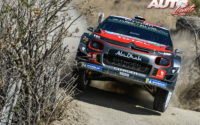 Sébastien Loeb, al volante del Citroën C3 WRC, durante el Rally de México 2018, puntuable para el Campeonato del Mundo de Rallies WRC.