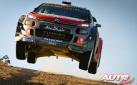 Sébastien Loeb, al volante del Citroën C3 WRC, durante el Rally de México 2018, puntuable para el Campeonato del Mundo de Rallies WRC.