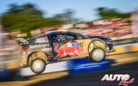 Teemu Suninen, al volante del Ford Fiesta WRC, durante el Rally de México 2018, puntuable para el Campeonato del Mundo de Rallies WRC.