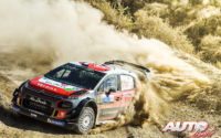 Sébastien Loeb, al volante del Citroën C3 WRC, durante el Rally de México 2018, puntuable para el Campeonato del Mundo de Rallies WRC.