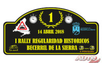 Placa del I Rally de Regularidad Históricos de Becerril de la Sierra 2018.