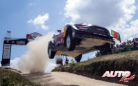 Elfyn Evans, al volante del Ford Fiesta WRC, durante el Rally de Portugal 2018, puntuable para el Campeonato del Mundo de Rallies WRC.