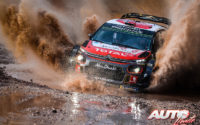 Mads Ostberg, al volante del Citroën C3 WRC, durante el Rally de Italia 2018, puntuable para el Campeonato del Mundo de Rallies WRC.