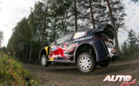 Sébastien Ogier, al volante del Ford Fiesta WRC, durante el Rally de Finlandia 2018, puntuable para el Campeonato del Mundo de Rallies WRC.