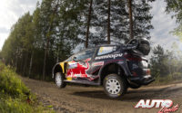Teemu Suninen, al volante del Ford Fiesta WRC, durante el Rally de Finlandia 2018, puntuable para el Campeonato del Mundo de Rallies WRC.