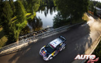 Sébastien Ogier, al volante del Ford Fiesta WRC, durante el Rally de Finlandia 2018, puntuable para el Campeonato del Mundo de Rallies WRC.